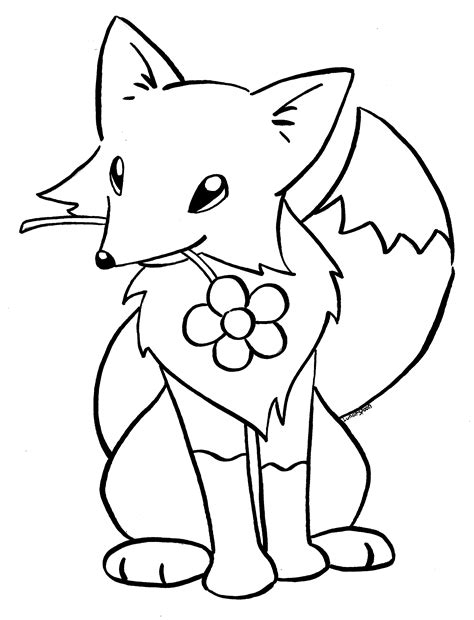 cute fox coloring pages for kids Baby fox coloring pages