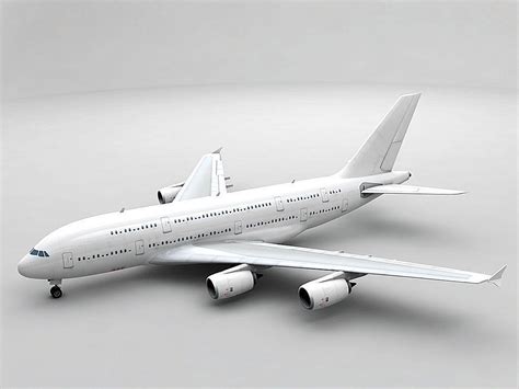 3D model Airbus A380 Airliner - Generic White VR / AR / low-poly | CGTrader