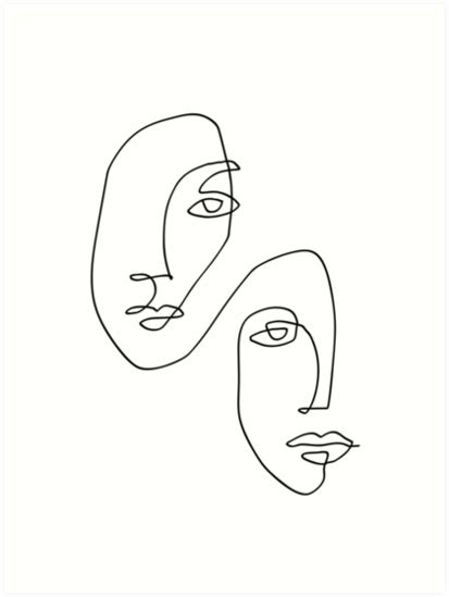 Line Art Abstract Face Embroidery - Download Free Mock-up