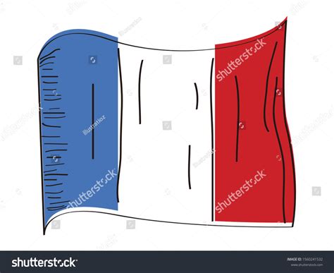 Flag France Hand Drawing Vector Illustration: vector de stock (libre de regalías) 1560241532 ...