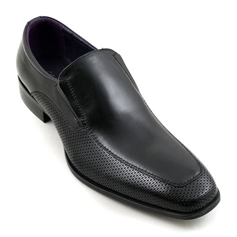 Buy Designer Mens Black Formal Slip-On Shoes | Gucinari