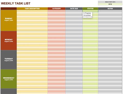 Daily To Do List Template Excel Task Spreadsheet Template Task Spreadsheet Spreadsheet Templates ...