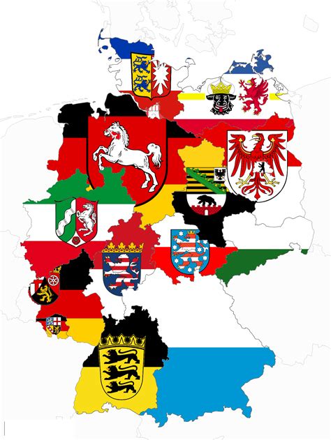 Flags and Map of German States : r/vexillology