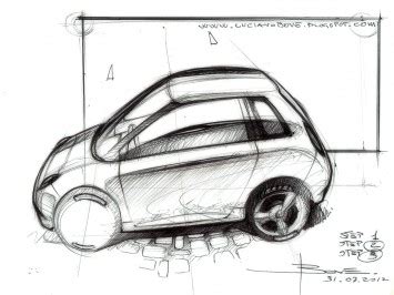 Car sketch top perspective tutorial - Car Body Design