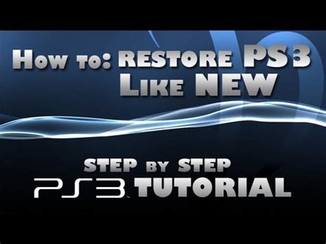 How to restore PS3 system as if brand new - YouTube