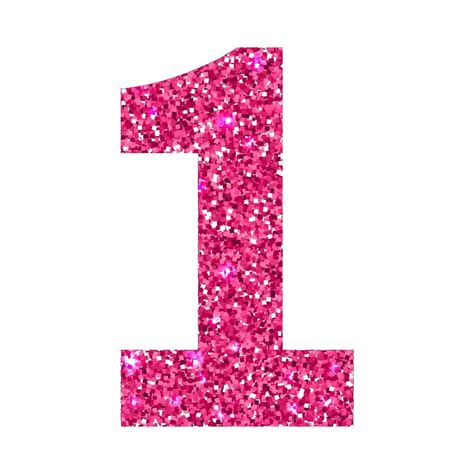 the number one is made up of pink glitter