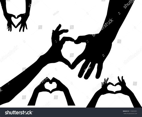 Hands Heart Silhouette Stock Vector (Royalty Free) 113929351 | Shutterstock