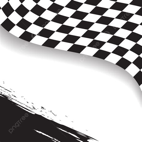 Checkered Racing Flag Transparent Background With Black Brush Strokes Vector, Checkered Racing ...