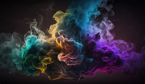 Abstract colorful of smoke background, neon light through smoke or fog, lighting in the dark ...