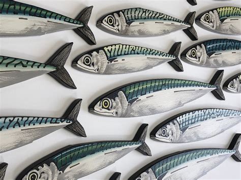 10 Mackerel Shoal Fish Art Fish Sculptures 3D Wall Art | Etsy