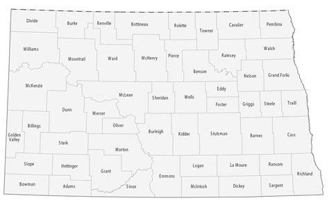 North Dakota County Map - GIS Geography