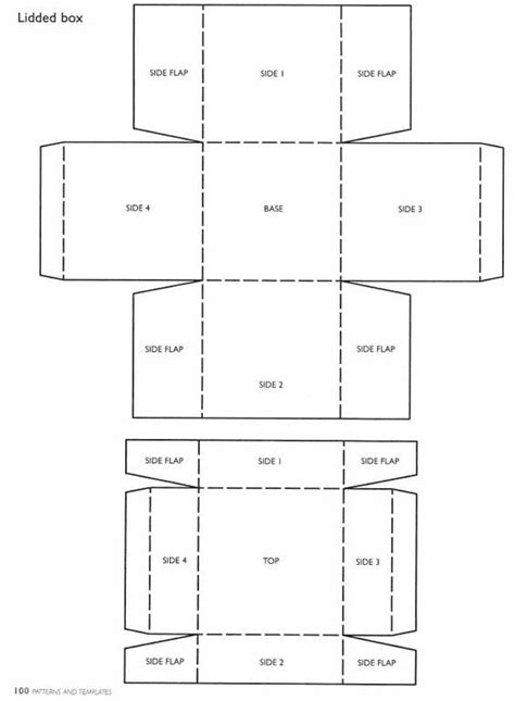 Paper Box Lid Template - Origami