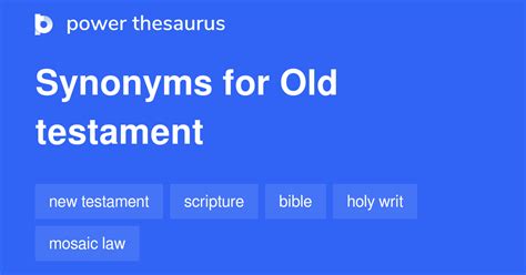 Old Testament synonyms - 114 Words and Phrases for Old Testament