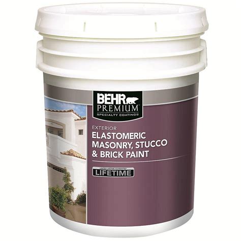 BEHR Elastomeric Masonry, Stucco & Brick Paint, White Base, 18.3 L ...