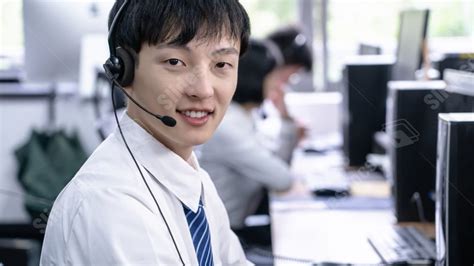 Technology Business Smile Service Close Up Workplace Portrait ...