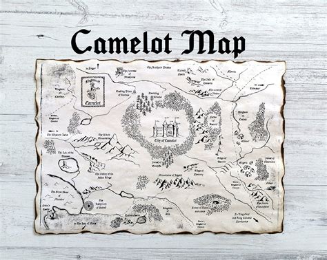 Camelot Map Merlin Map Kingdom of Camelot Map City of - Etsy