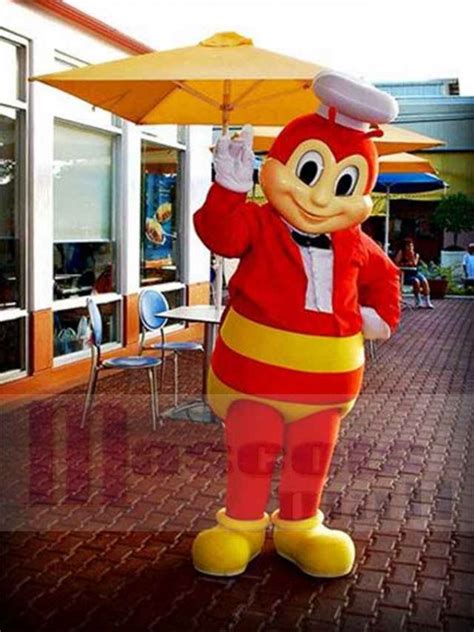 Smiling Jollibee Mascot Costume Cartoon