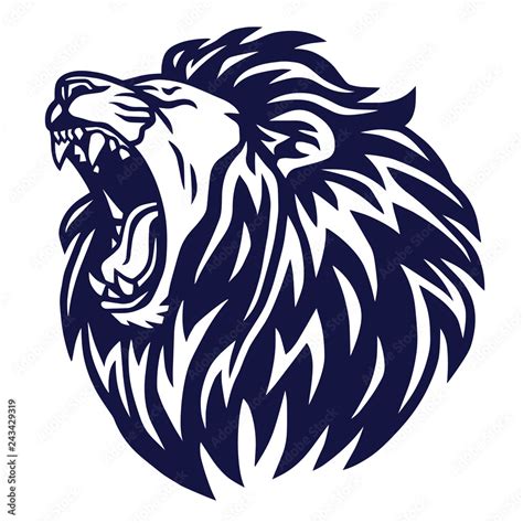 Lion Roar Logo Vector Icon Sports Mascot Template Stock Vector | Adobe Stock