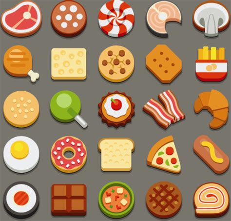 Set of best food icons vectors graphics Vectors graphic art designs in editable .ai .eps .svg ...