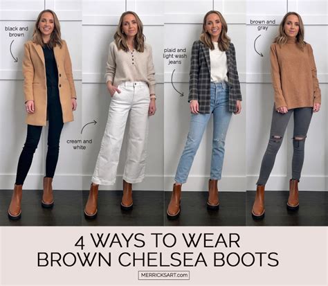 4 Outfits with Brown Chelsea Boots - Merrick's Art | Brown chelsea boots, Brown chelsea boots ...