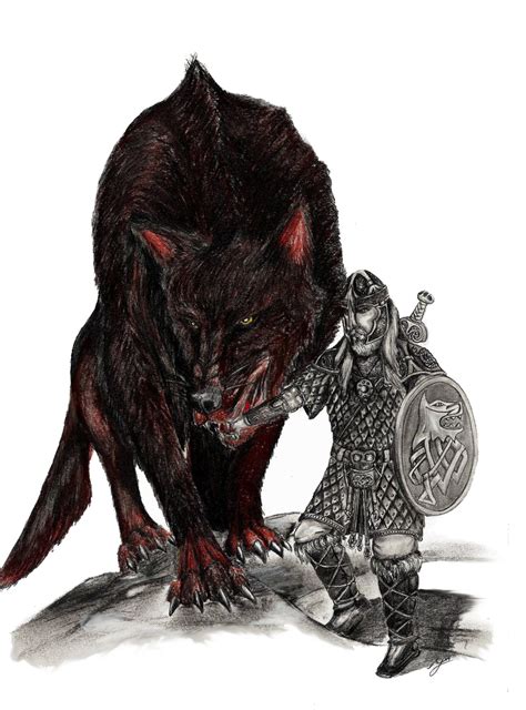 Tyr and Fenrir by AshVanGuard on DeviantArt