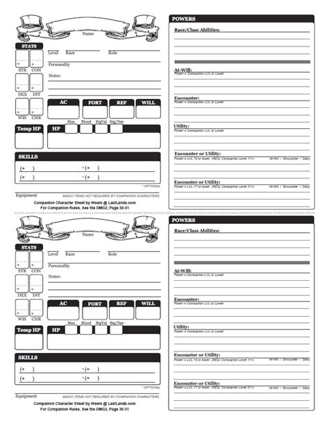 Weem’s 4e Companion Character Sheet – Mike Weem