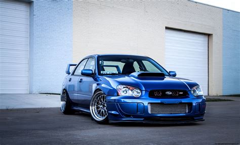 Subaru Impreza Wrx Sti Blue Front Car Hd Wallpaper | Free High Definition Wallpapers