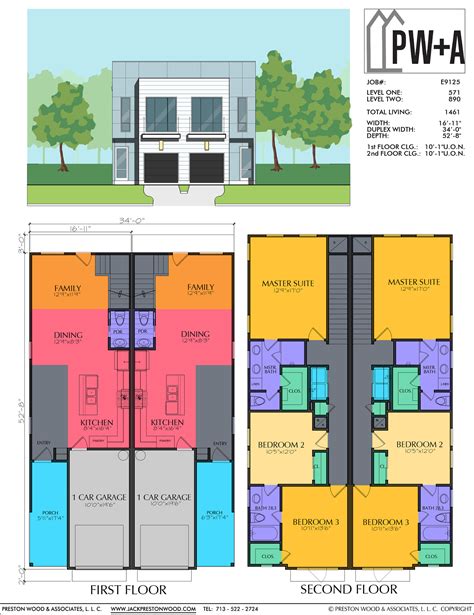 Two Story Duplex House Plans Duplex Plans Story Two Master Quotes Storey Floorplans Floor ...