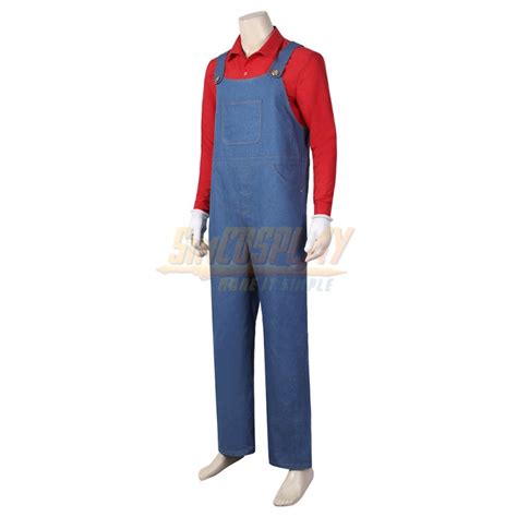 Super Mario Bros Cosplay Costume Mario Red Suit For Halloween