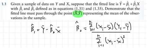 1 Given a sample of data on Y and X, suppose that the | Chegg.com