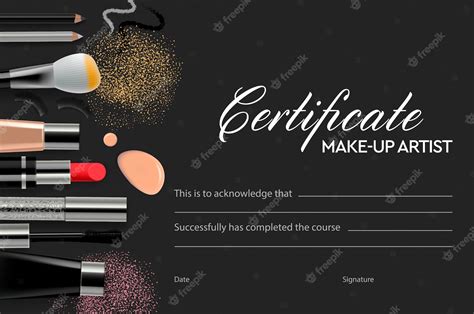 Premium Vector | Certificate makeup artist course, illustration.