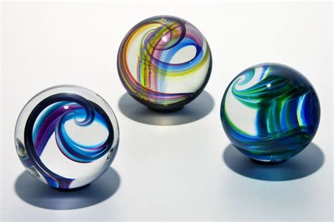 Oversized Glass Marble Sets by Michael Trimpol and Monique LaJeunesse (Art Glass Marbles ...