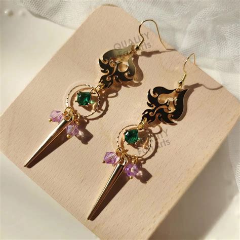 Genshin Impact Xiao Alatus Nemeseos Earrings, Genshin Constellation Earrings Fish Hook/ Clip-on ...