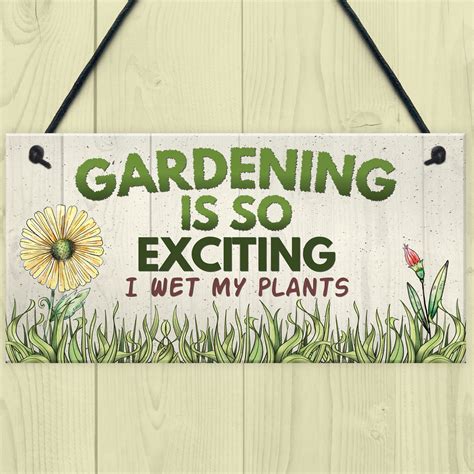 Gardening So Exciting Funny Novelty Garden Sign Shed Plaque Gift