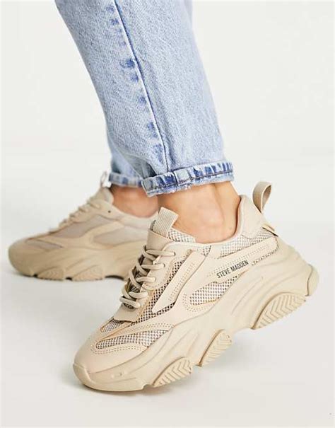 Steve Madden Possession chunky lace-up sneakers in tan | ASOS