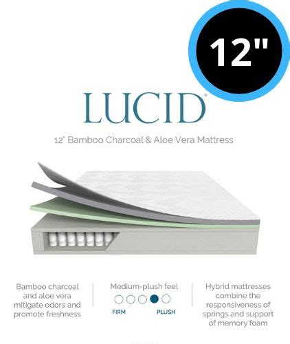 Lucid 12 Inch Hybrid Mattress Review : Mattress Insight