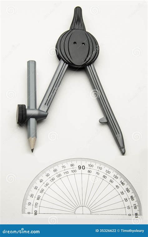 Protractor And Compass Stock Photography - Image: 35326622