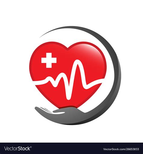 Medical pharmacy heart healthcare logo graphic Vector Image