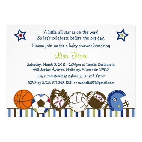 Play Ball Sports Baby Shower Invitations