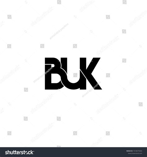 Buk Letter Original Monogram Logo Design Stock Vector (Royalty Free ...