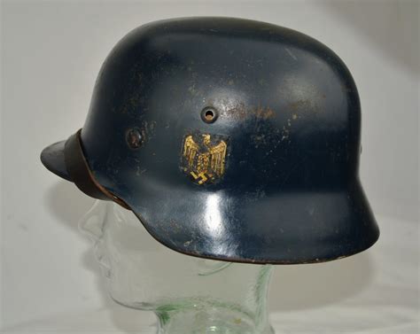 Original WW2 Double Decal German M35 Helmet - Sally Antiques