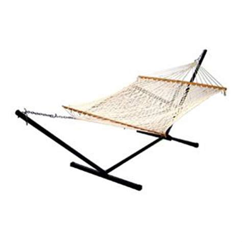 Algoma™ 2-Point Cotton Rope Hammock with Stand - 180735, Patio Furniture at Sportsman's Guide