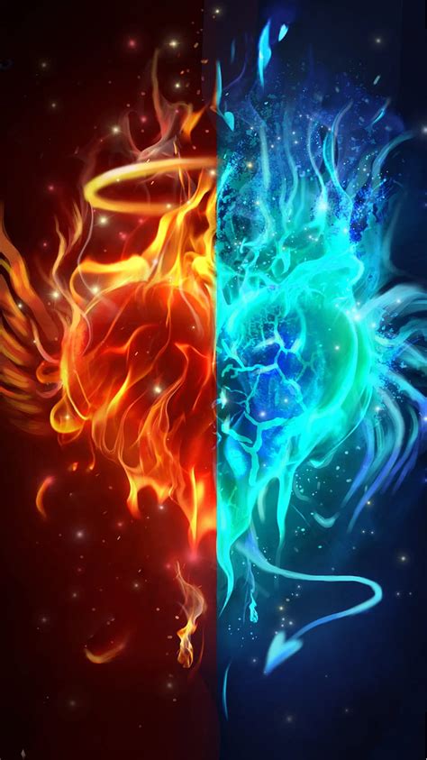 Cool Fire And Ice Wallpaper