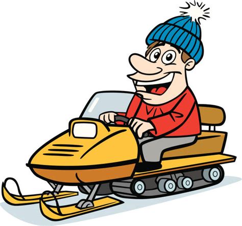 Cartoon Of A Snowmobile Illustrations, Royalty-Free Vector Graphics ...