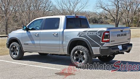 2019 2020 Dodge Ram Rebel Side Decals, Ram 1500 Body Stripes | Auto Motor Stripes Decals Vinyl ...