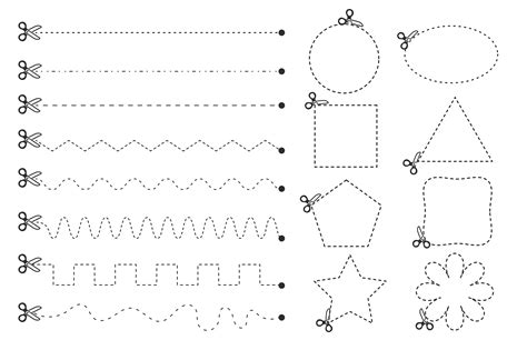 formas geométricas de linha pontilhada com tesoura - Download Vetores Gratis, Desenhos de Vetor ...