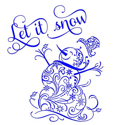 328 Let It Snow Svg Snowman SVG PNG EPS DXF File