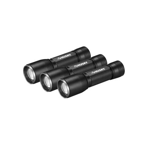 Husky 750 Lumens Focusing Aluminum LED Flashlights 3 Modes Impact and Water Resistant with ...