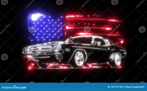 Vintage Car with the American Flag in the Background Stock Footage - Video of flag, patriot ...