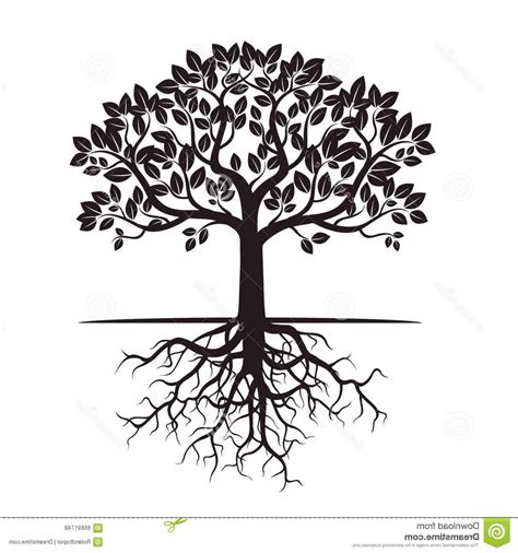 Black Tree with Roots Logo - LogoDix